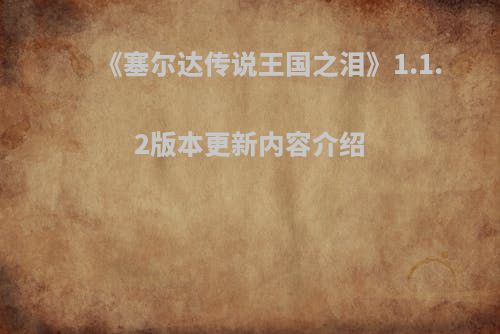 《塞尔达传说王国之泪》1.1.2版本更新内容介绍