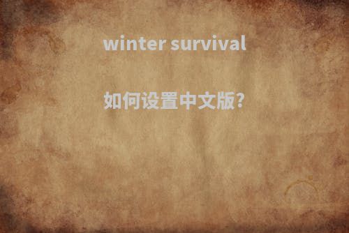 winter survival如何设置中文版?