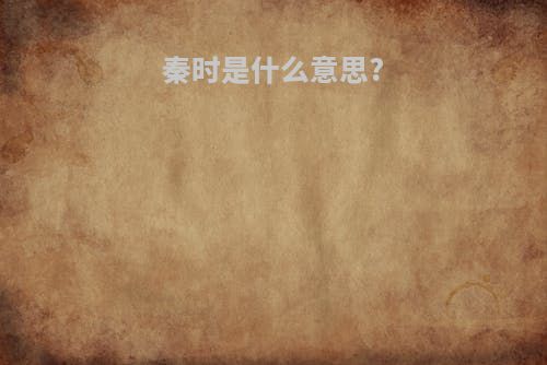 秦时是什么意思?