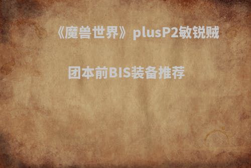 《魔兽世界》plusP2敏锐贼团本前BIS装备推荐