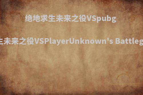 绝地求生未来之役VSpubg 绝地求生未来之役VSPlayerUnknown's Battlegrounds